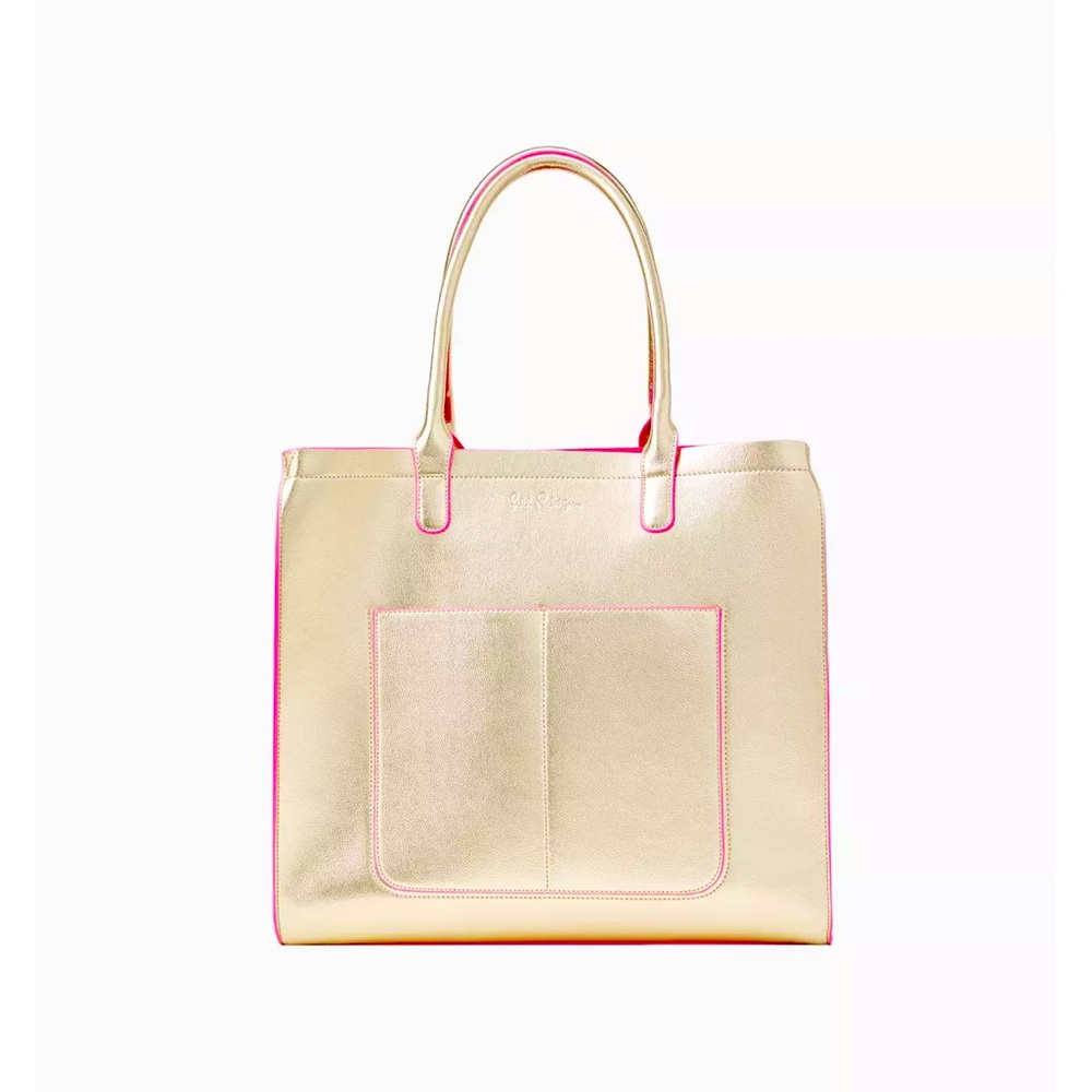 NWT 🎀 Lilly Pulitzer Santina Gold Tote
